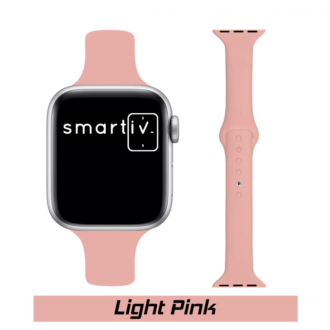 Slim Sport Apple Watch Strap Light Pink Colour Face View
