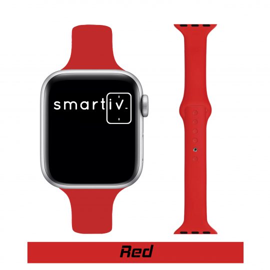 Slim Sport Apple Watch Strap Red Colour Face View