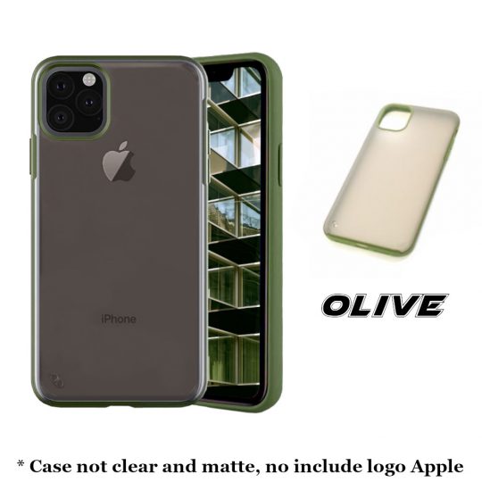 Case Slim for iPhone 11 Pro Max Olive Colour Back View