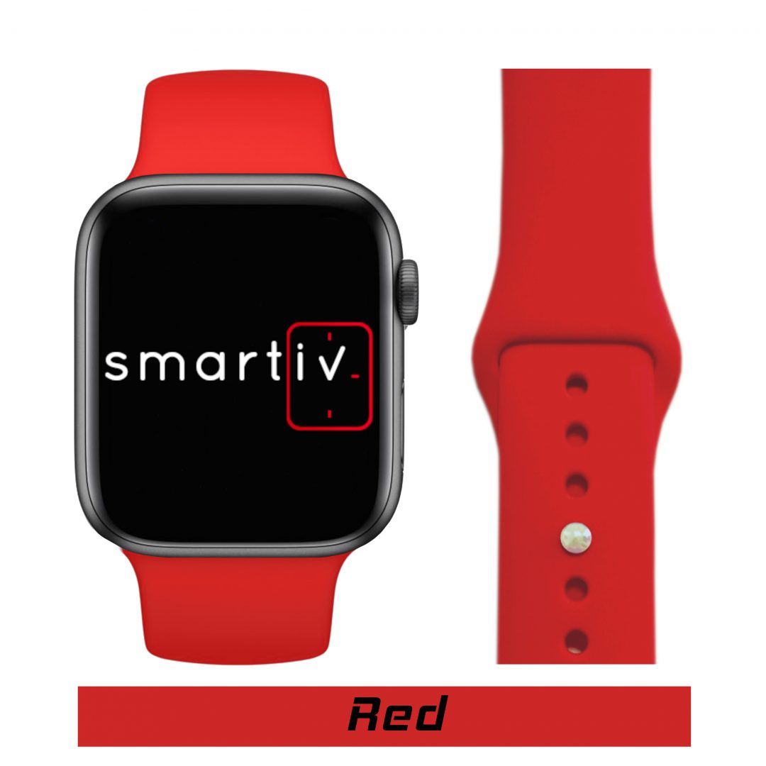 Sport Band Apple Watch Red Colour Face View