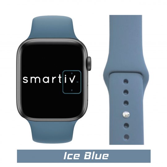 Sport Band Apple Watch Ice Blue Colour Face View
