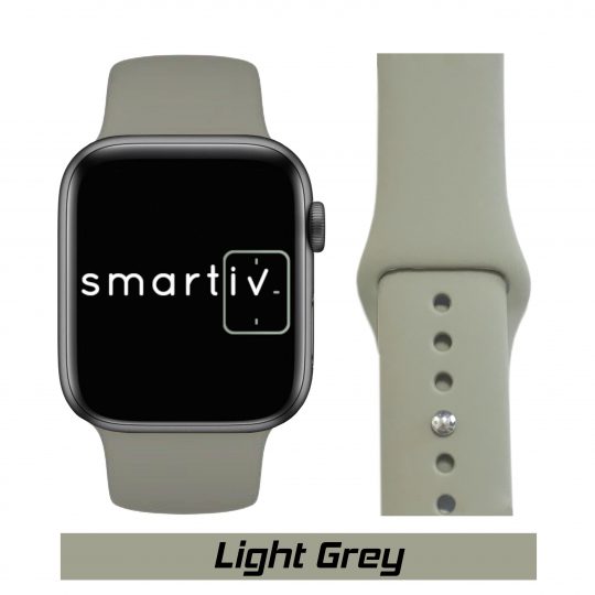 Sport Band Apple Watch Light Grey Colour Face View