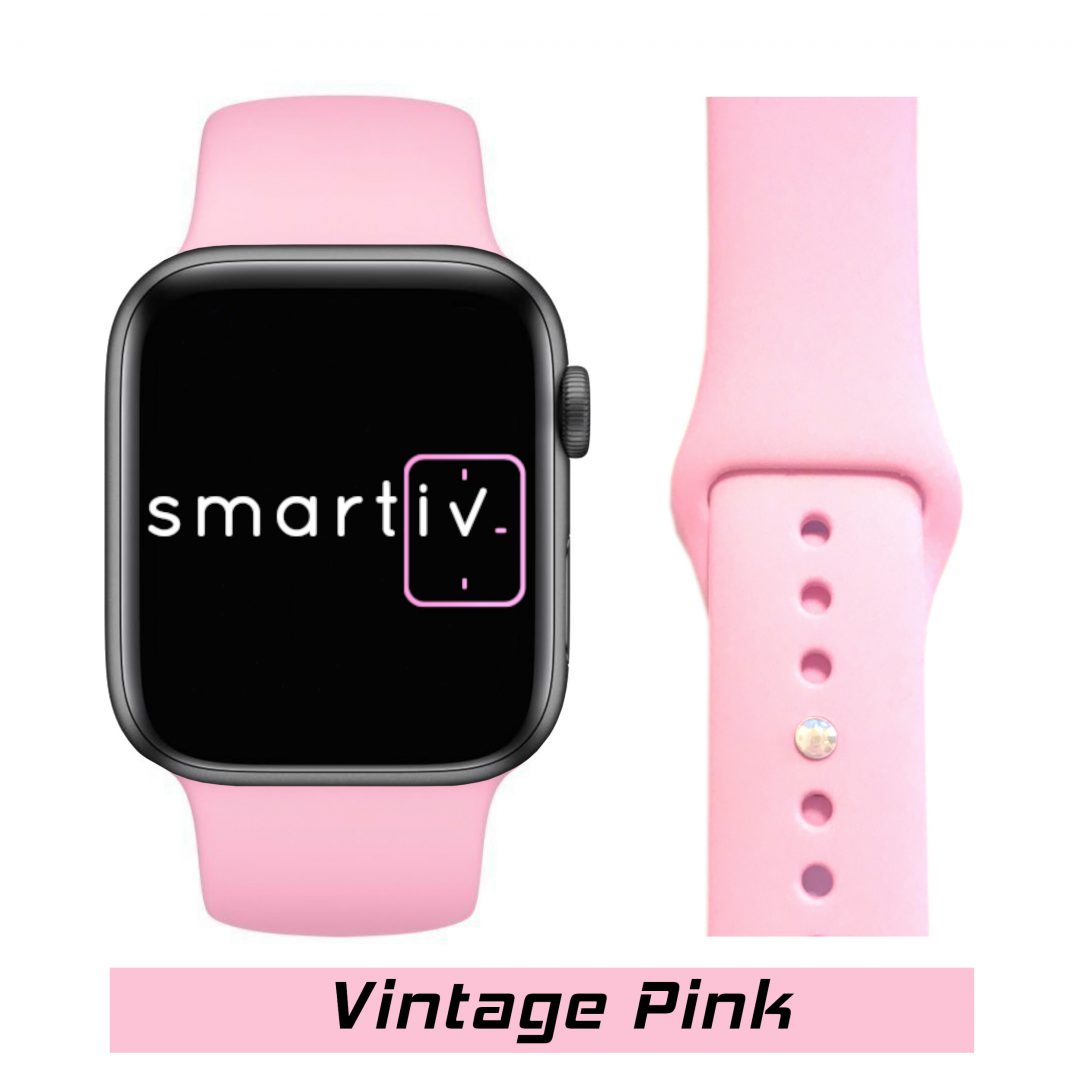 Sport Band Apple Watch Vintage Pink Colour Face View