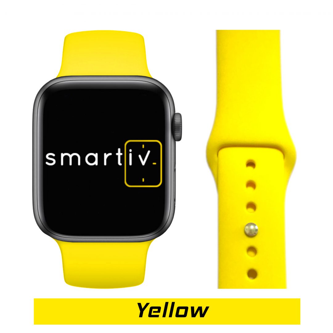 Sport Band Apple Watch Yellow Colour Face View