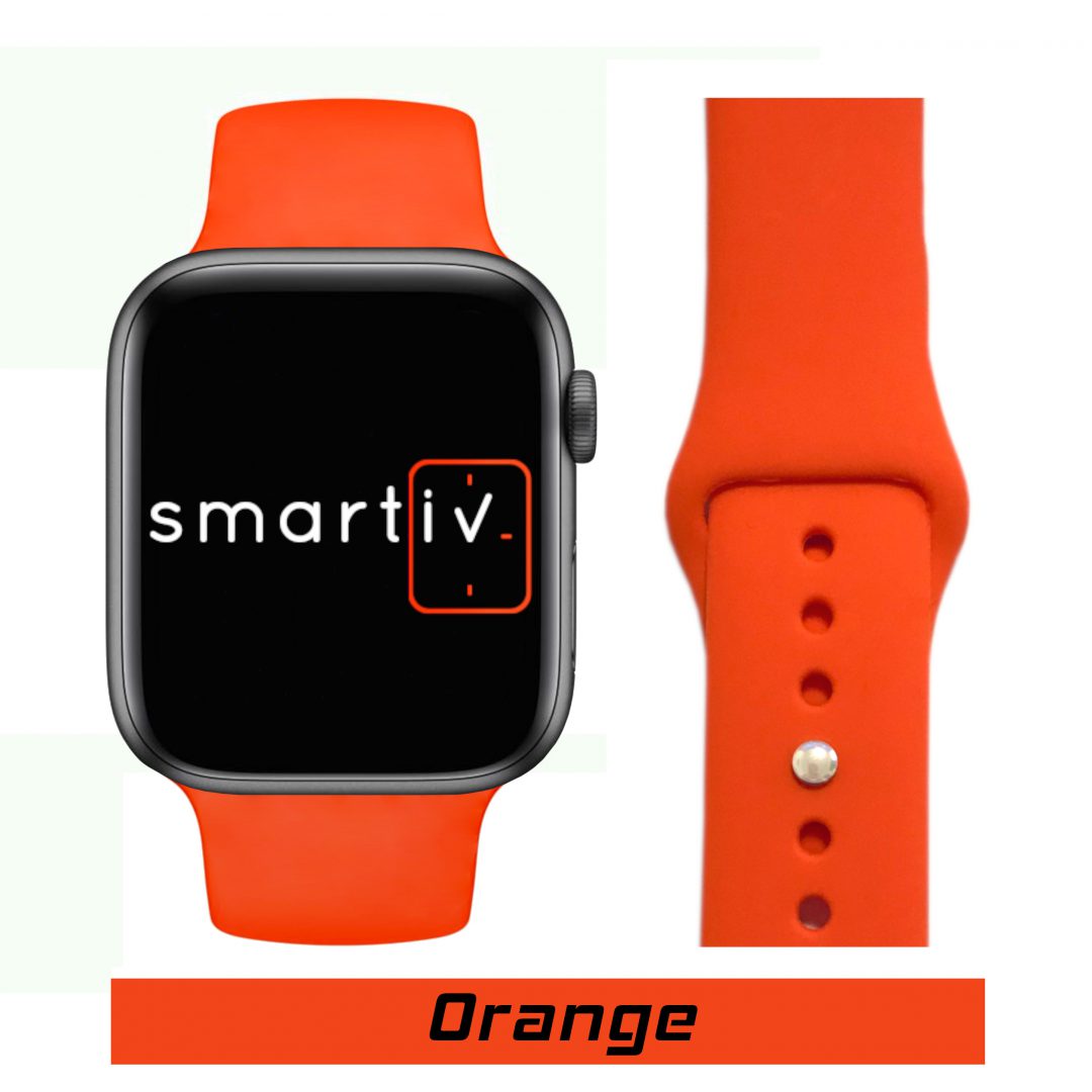 Sport Band Apple Watch Orange Colour Face View