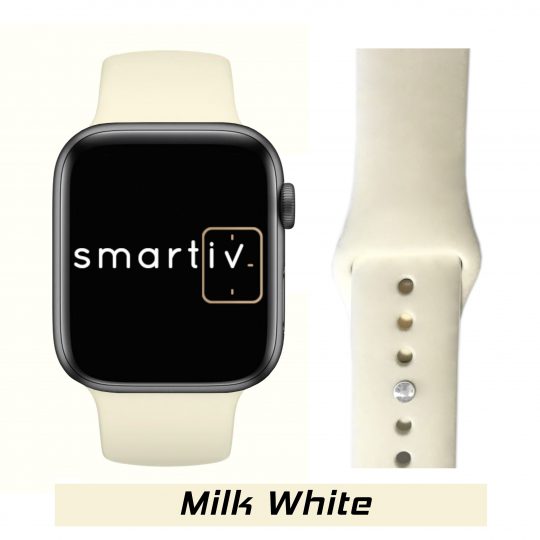 Sport Band Apple Watch Milk White Colour Face View