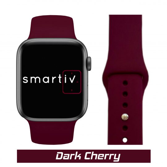 Sport Band Apple Watch Dark Cherry Colour Face View