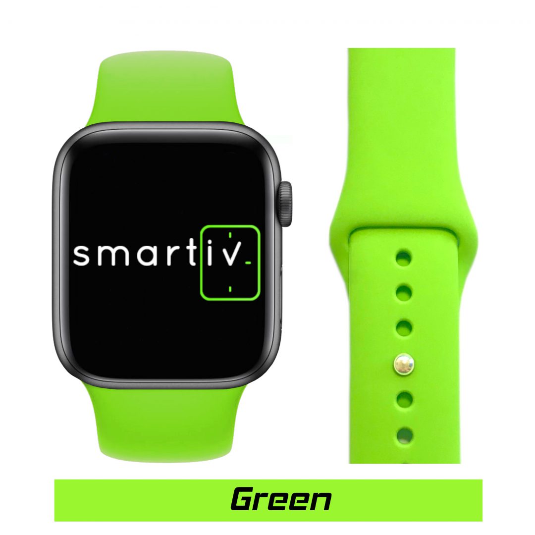 Sport Band Apple Watch Green Colour Face View