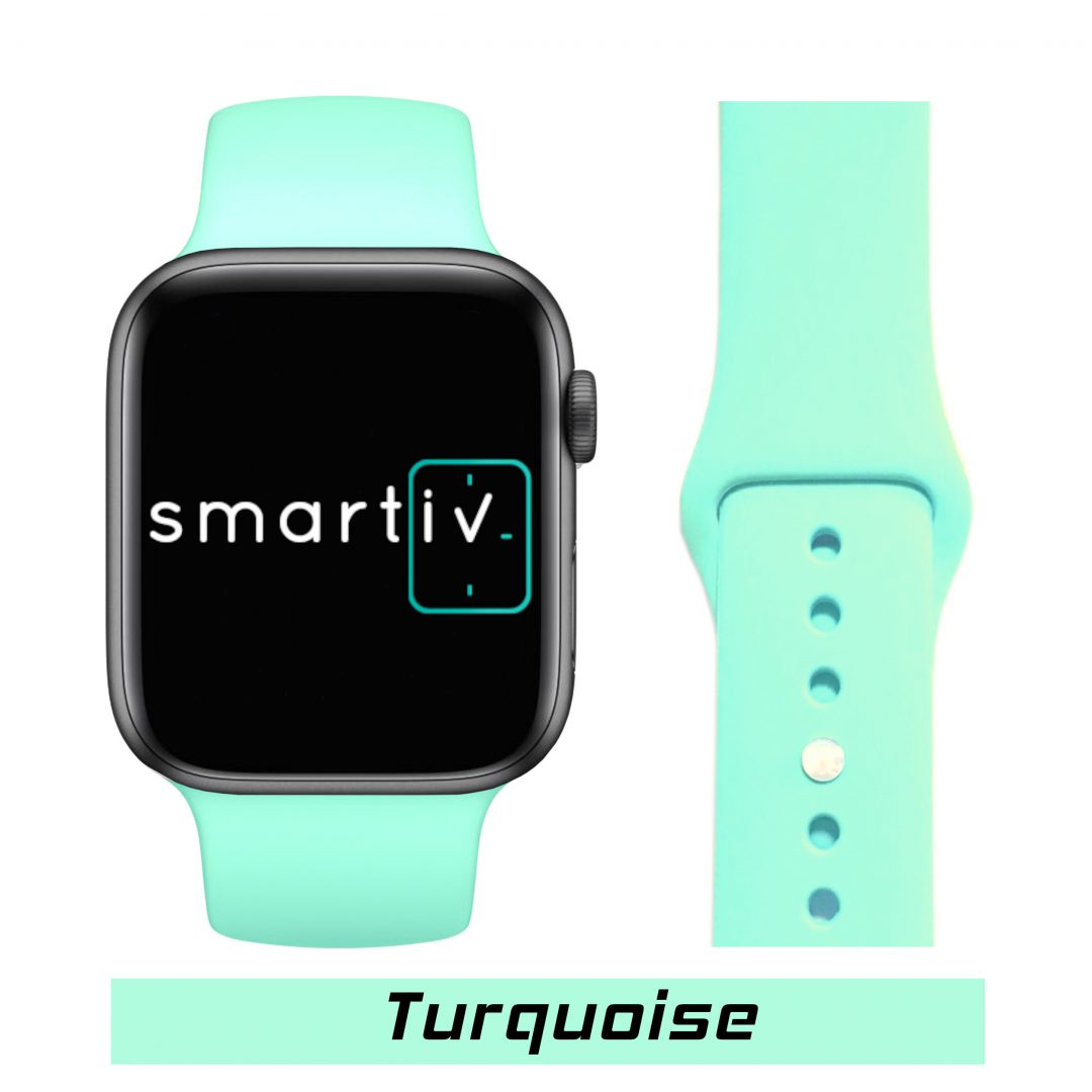 Sport Band Apple Watch Turquoise Colour Face View