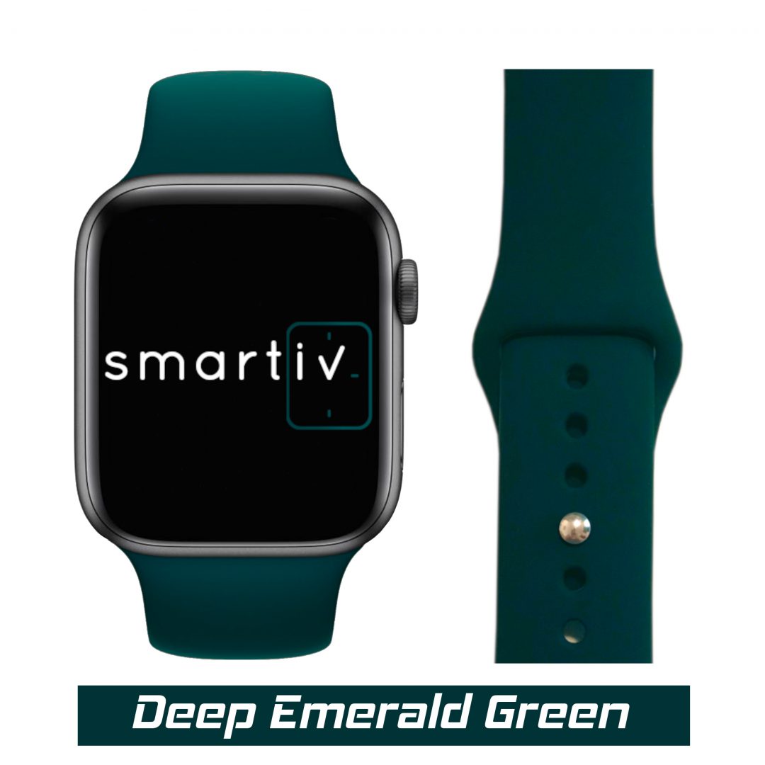 Sport Band Apple Watch Deep Emerald Green Colour Face View