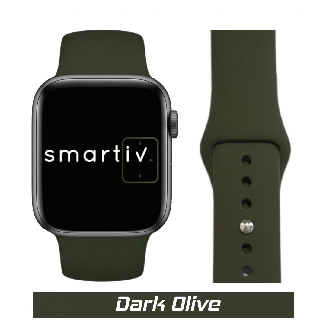 Sport Band Apple Watch Dark Olive Colour Face View