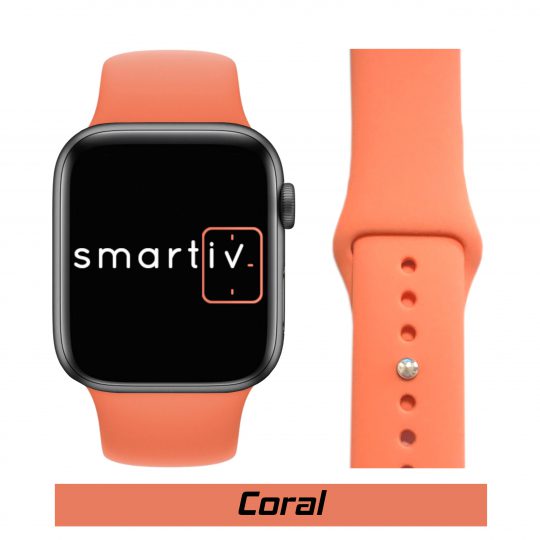Sport Band Apple Watch Coral Colour Face View