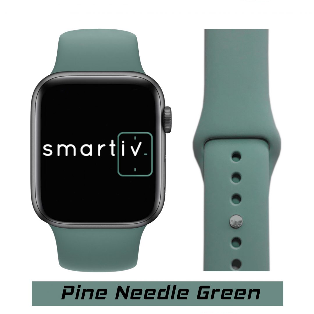 Sport Band Apple Watch Pine Needle Green Colour Face View