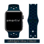 Midnight Blue/Black Sports Silicone Band for Apple Watch