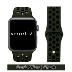 Dark Olive/Black Sports Silicone Band for Apple Watch