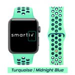 Turquoise/Midnight Blue Sports Silicone Band for Apple Watch
