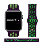 Purple/Fluorescent Green Sports Silicone Band for Apple Watch