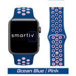 Ocean Blue/Pink Sports Silicone Band for Apple Watch