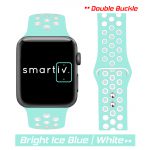 Bright Ice Blue/White Sports Silicone Band for Apple Watch
