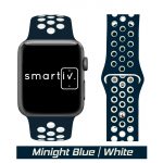 Midnight Blue/White Sports Silicone Band for Apple Watch