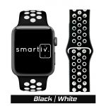Black/White Sports Silicone Band for Apple Watch