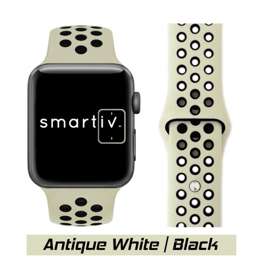 Sport Band Active Apple Watch Antique White/Black Colour Face View