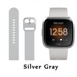 Silver Grey Silicone Band for Fitbit VERSA Watch