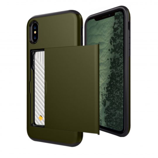 Case Wallet for iPhone X Xs Max XR Olive Colour Face View