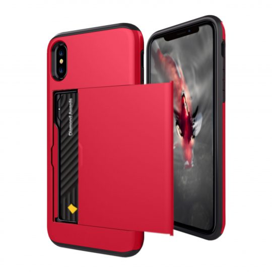 Case Wallet for iPhone X Xs Max XR Red Colour Face View