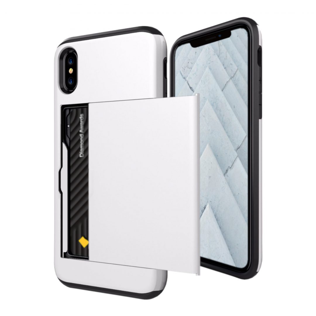 Case Wallet for iPhone X Xs Max XR White Colour Face View