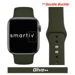 Olive Double Buckle Classic Silicone Band for Apple Watch