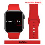 Red Double Buckle Classic Silicone Band for Apple Watch