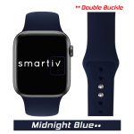 Midnight Blue Double Buckle Classic Silicone Band for Apple Watch