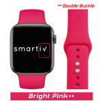 Bright Pink Double Buckle Classic Silicone Band for Apple Watch