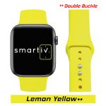 Lemon Yellow Double Buckle Classic Silicone Band for Apple Watch