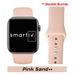 Pink Sand Double Buckle Classic Silicone Band for Apple Watch