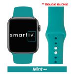 Mint Double Buckle Classic Silicone Band for Apple Watch