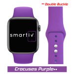 Crocuses Purple Double Buckle Classic Silicone Band for Apple Watch