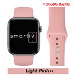 Light Pink Double Buckle Classic Silicone Band for Apple Watch