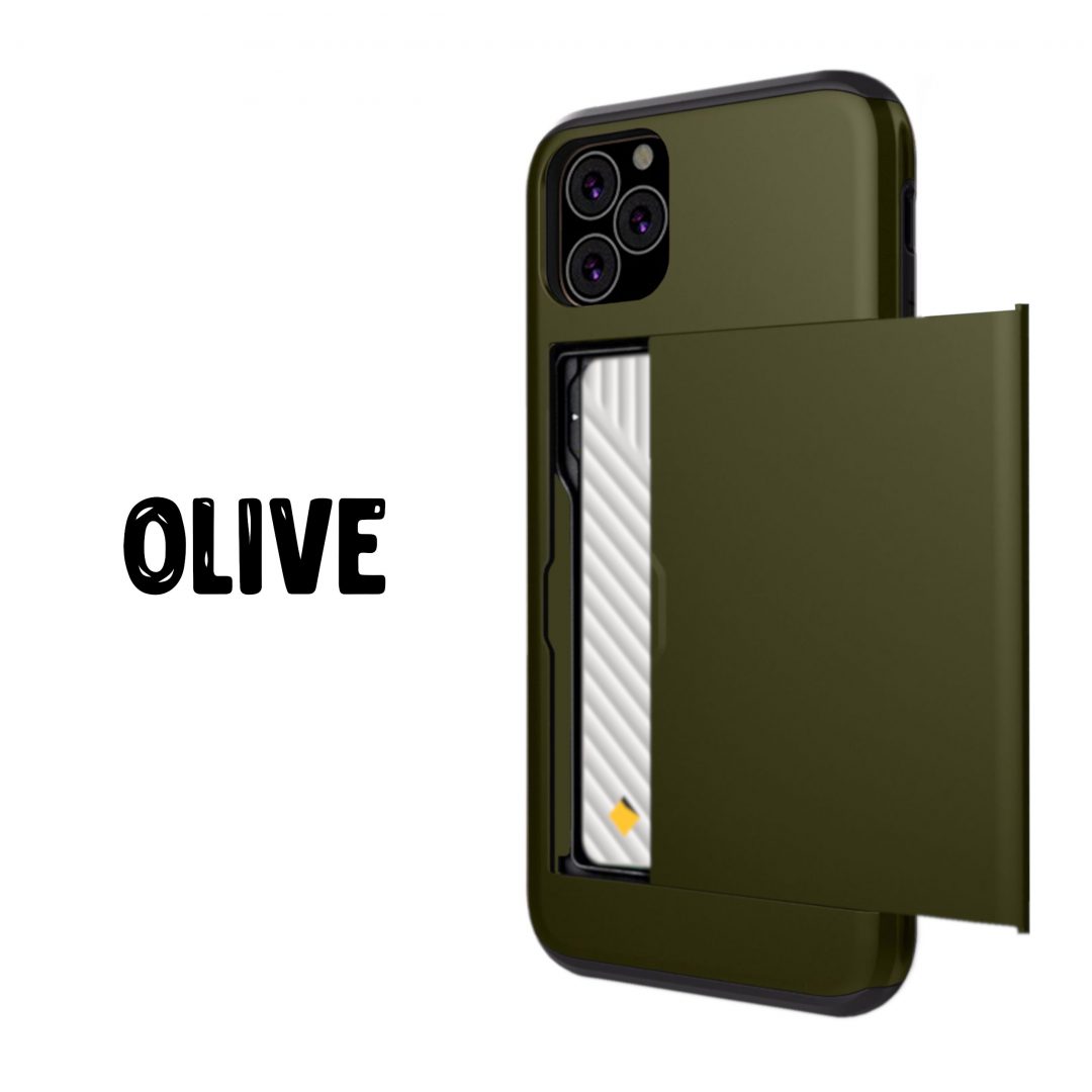 Case Wallet for iPhone 11 Pro Max Olive Colour Back View