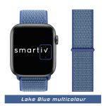 Lake Blue Multicolour Nylon Hook-and-Loop for Apple Watch Band