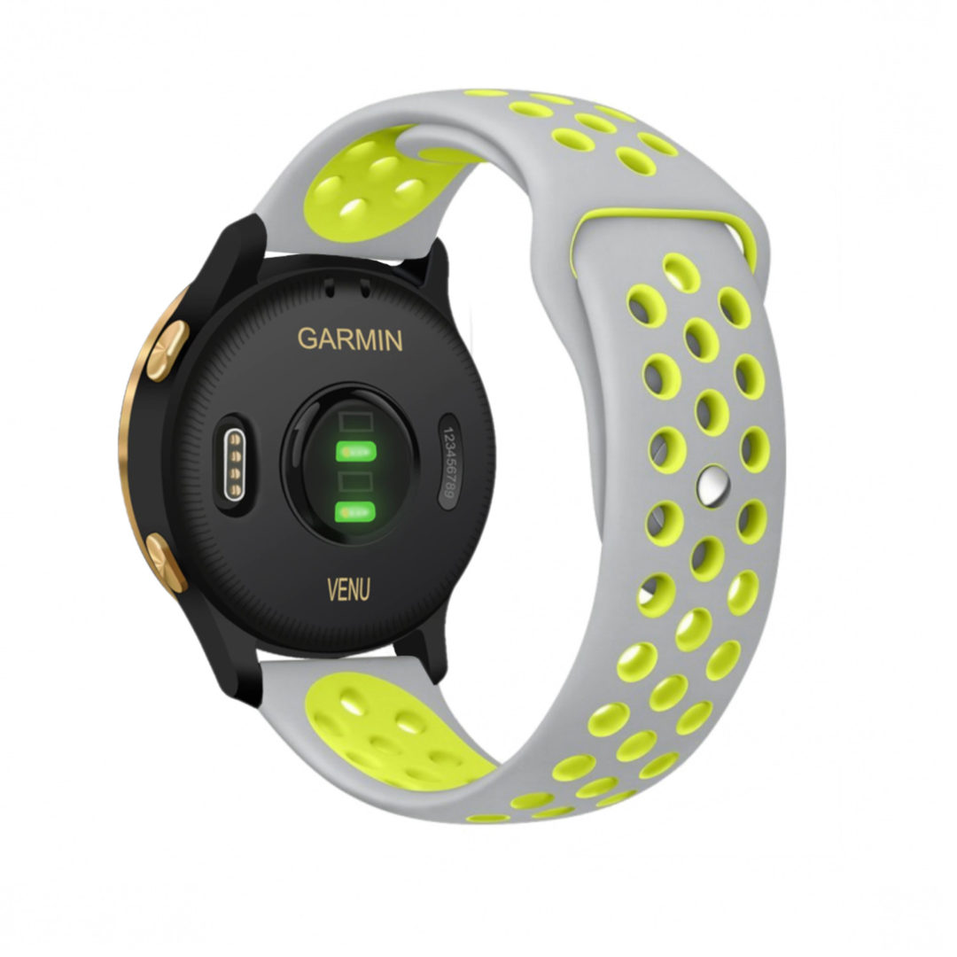 Sport Active Garmin Watch Strap Silver/Yellow Colour Back View