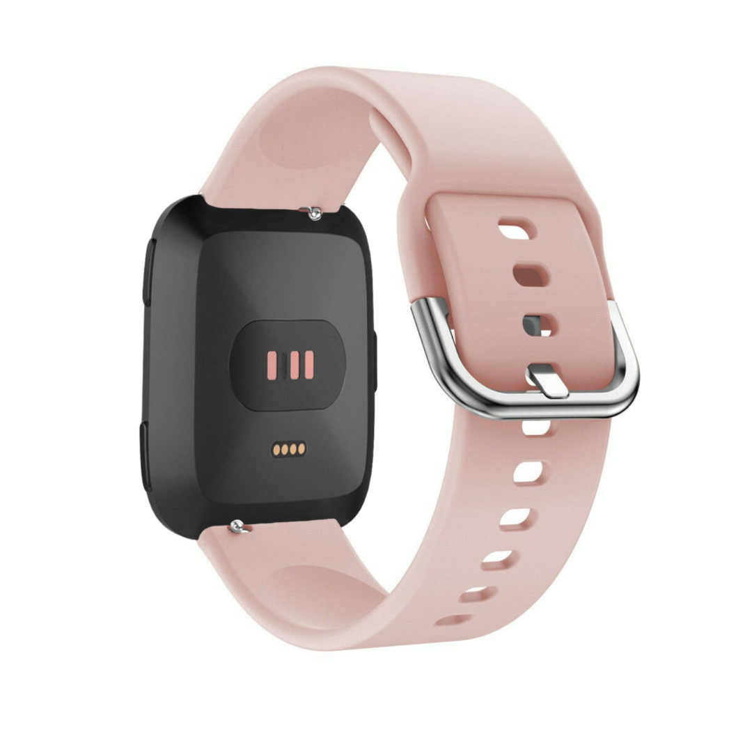 Silicone Fitbit Watch Strap Light Pink Colour Back View