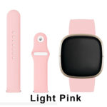 Light Pink Silicone Pin Band for Fitbit VERSA Watch