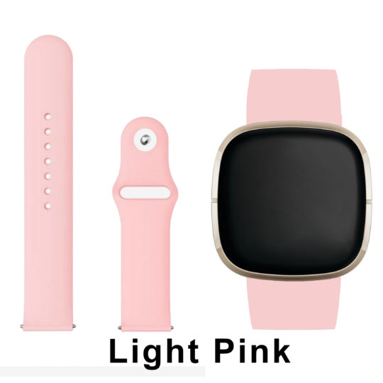Silicone Pin Fitbit Watch Strap Light Pink Colour Face View