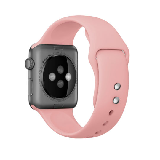 Sport Band Double Buckle Apple Watch Strap Light Pink Colour Back View