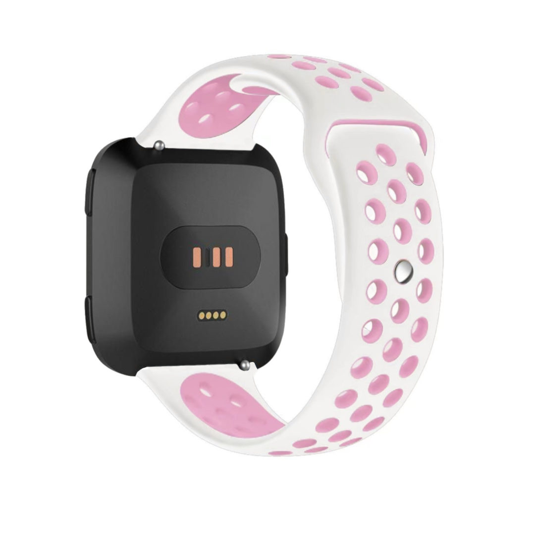 Sport Active Fitbit Watch Strap White/Light Pink Colour Back View