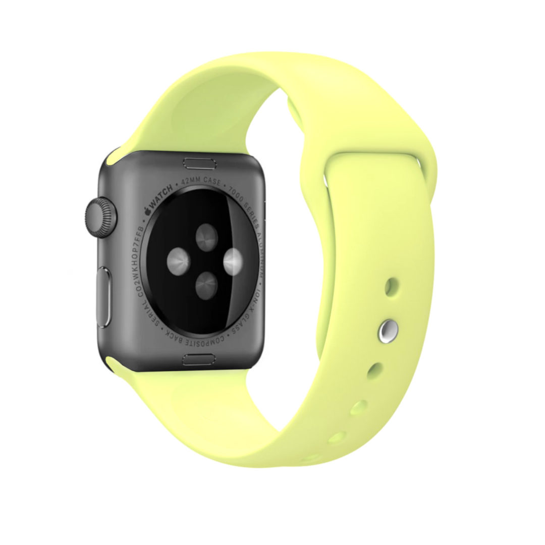 Sport Band Apple Watch Light Yellow Colour Back View