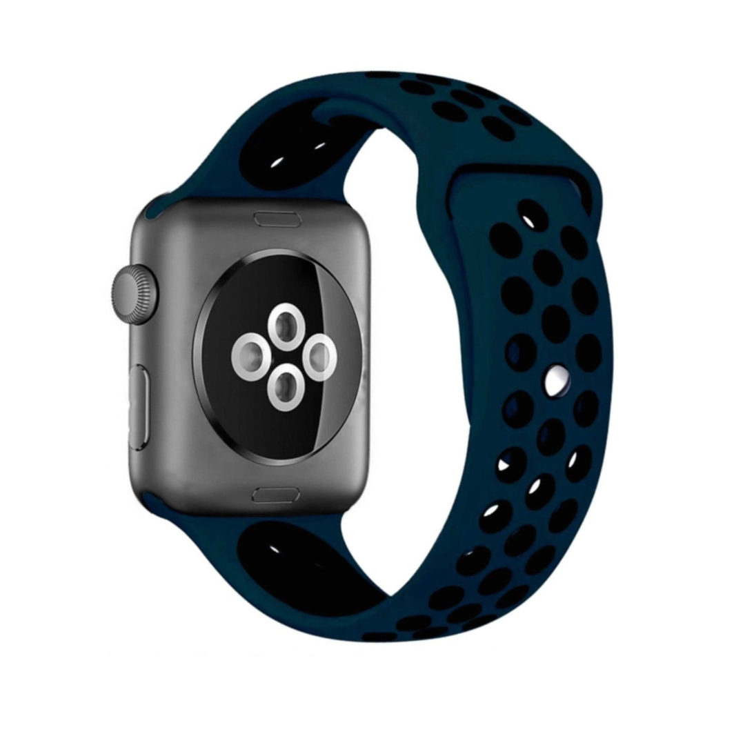 Sport Band Active Apple Watch Midnight Blue/Black Colour Back View