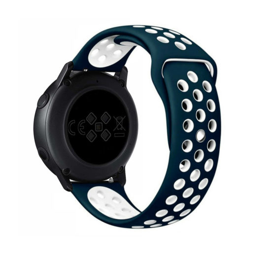 Sport Active Samsung Galaxy Watch Strap Midnight Blue/White Colour Back View